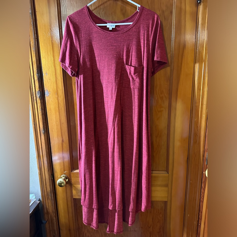 LuLaRoe Red Carly Dress